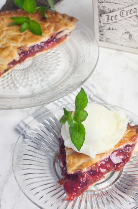 Slice at room temperature and serve with a big scoop of vanilla ice cream.