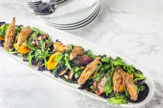 Portobello mushrooms are the star of this all-vegetable salad. (All photos credit: George Graham)