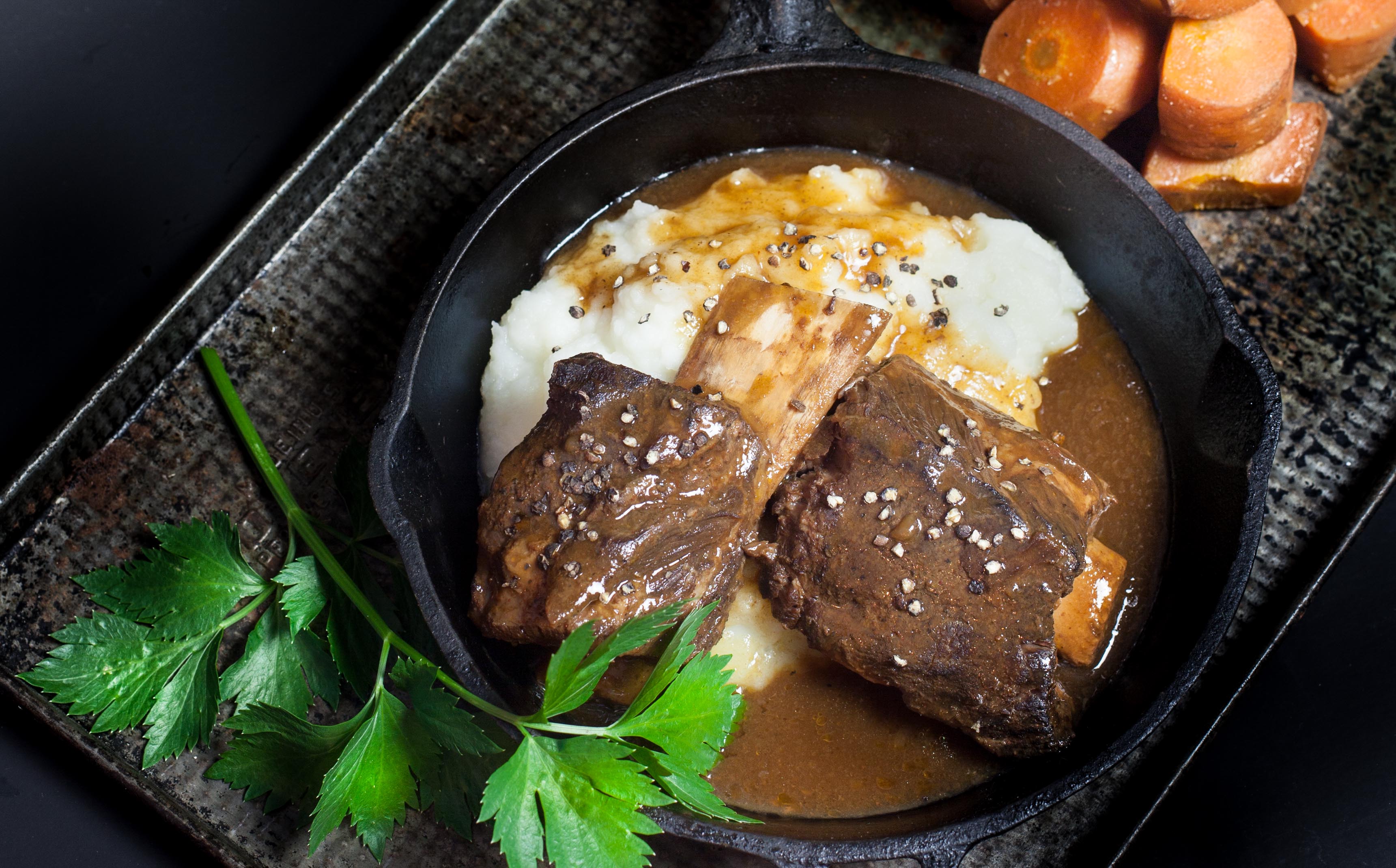 Short Ribs with Coffee Gravy combines bold Louisiana flavors.