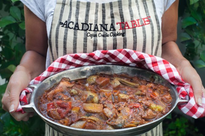 Southern Ratatouille apron Side dish or main course, my Southern Ratatouille is a hearty dish.