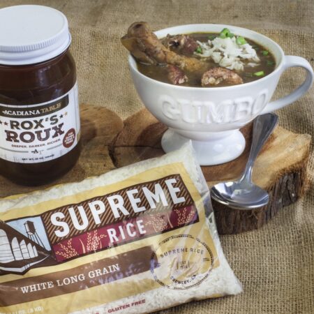 Rox's Roux and Supreme Rice: A match made in gumbo heaven. (All photo credit: George Graham)