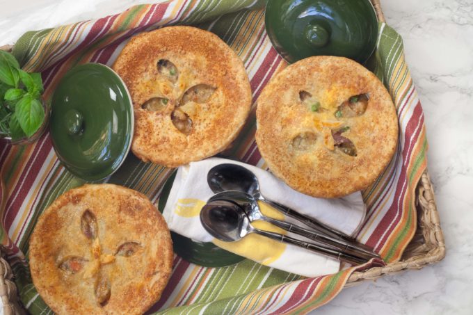 Shrimp and Mirliton Pot Pie This unique Shrimp and Mirliton Pot Pie defines Southern comfort food. (All photos credit: George Graham)