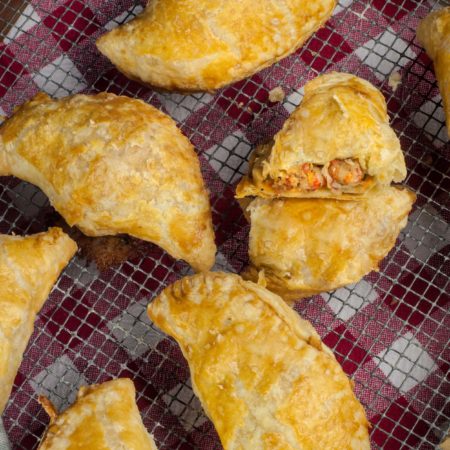 Crispy pastry surrounds a spicy crawfish filling in these classic hand pies.  (All photos credit: George Graham)