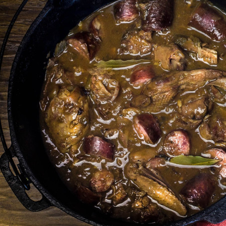 Guinea gumbo is a Cajun recipe common in Cajun cooking.