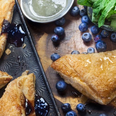 Crispy golden brown, my Blueberry Basil Pastry is oozing with fresh flavors. (All photos credit: George Graham)