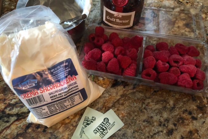 My favorite Salvadorean crema spiked with Grand Marnier makes the perfect filling for this Raspberry Trifle.