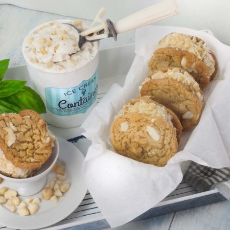 The crunchy contrast of the roasted macadamia nuts against the chilled ice cream is a sandwich dream in this Macadamia Nut Ice Cream Sandwich. (All photos credit: George Graham)