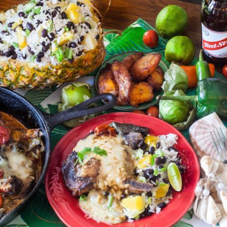 Peppered Pork Chops with Pineapple Jasmine Rice