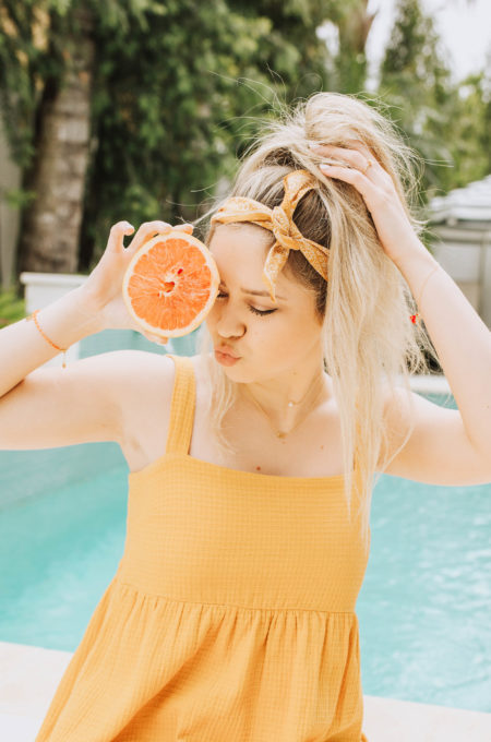 My daughter Lauren loves the tart kiss of grapefruit. (Photo credit: Darian Kayce)