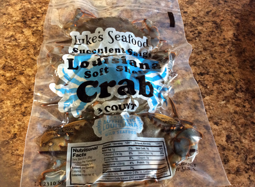 Flash-frozen and vacuum packed, the Luke family sells their 3-pack of softshell crabs. (Photo credit: Internet archive)