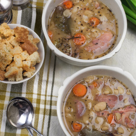 Flavored with ham and spiced with Cajun spice, these white beans are comfort in a bowl. (All photos credit: George Graham)