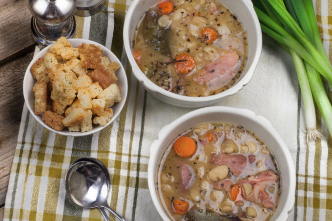 Flavored with ham and spiced with Cajun spice, these white beans are comfort in a bowl. (All photos credit: George Graham)