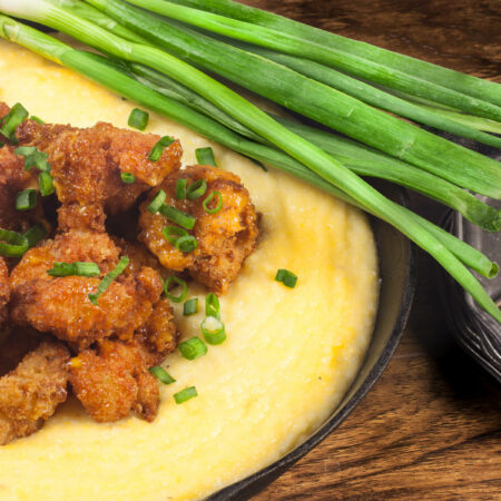 Creole Fried Shrimp and Smoked Gouda Grits