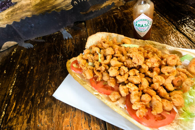 The po'boys at Bon Creole are stuffed high with fried crawfish. (All photos credit: George Graham)