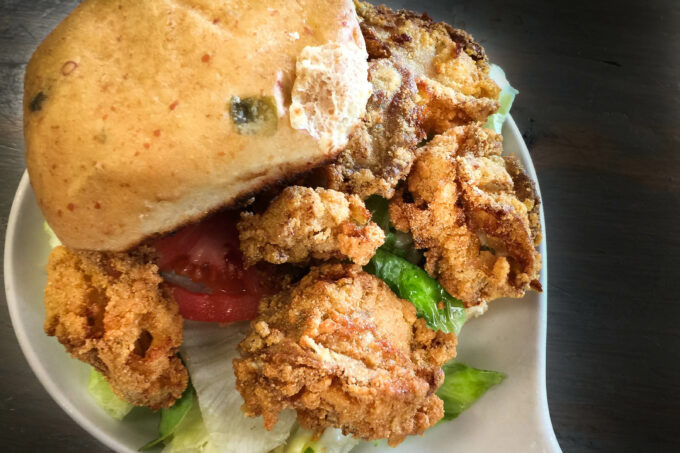 Louisiana oysters are fried golden brown in this magnificent sandwich. (All photos credit: George Graham)