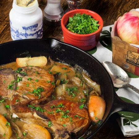 Pork Chops with Apple Onion Gravy