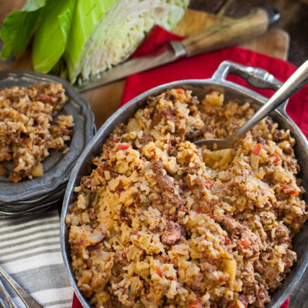 This Cajun Cabbage Casserole is a down-home Southern favorite. (All photos credit: George Graham)